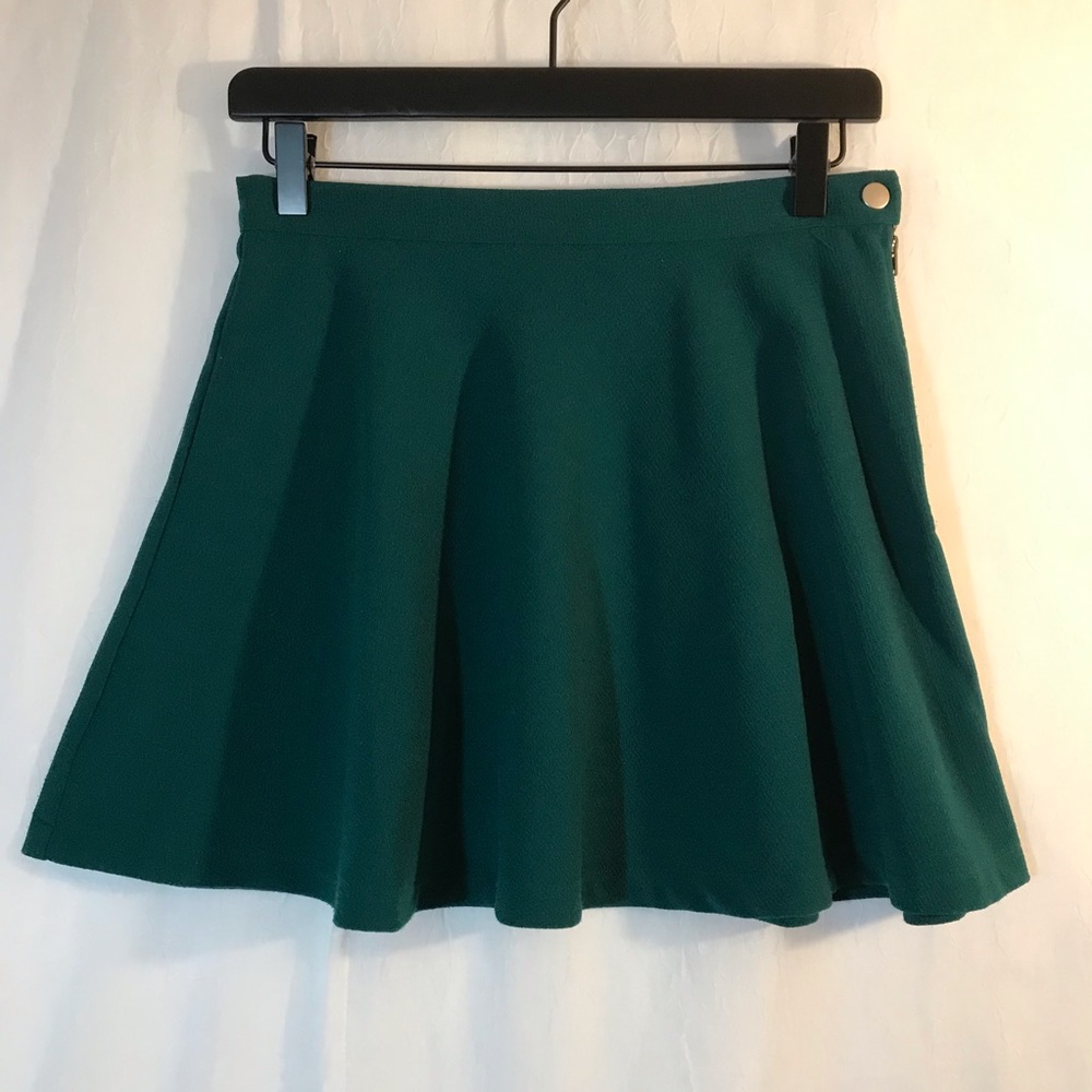 Forever 21 Teal Green Pleated Mini Skirt